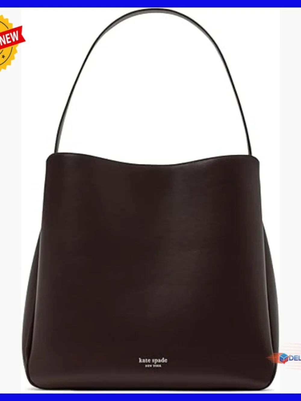 Large Leather Hobo Shoulder Bag with Zipper Closure